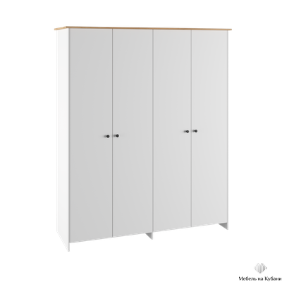 Теодора Шкаф 4Д Белый/Дуб крафт