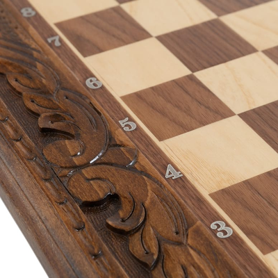 Шахматы резные в ларце с ящиками, от мастера Карена Халеяна