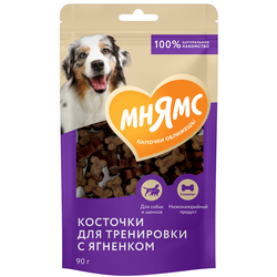 Лакомства тренировочные Мнямс для собак "Косточки" с ягненком, 90 г