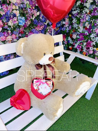 Подарочный набор №3 - Плюшевый мишка 120 см, Шары сердца 2, Киндер бокс средний