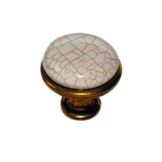 Ручка-кнопка, старая бронза/керамика (мрамор)