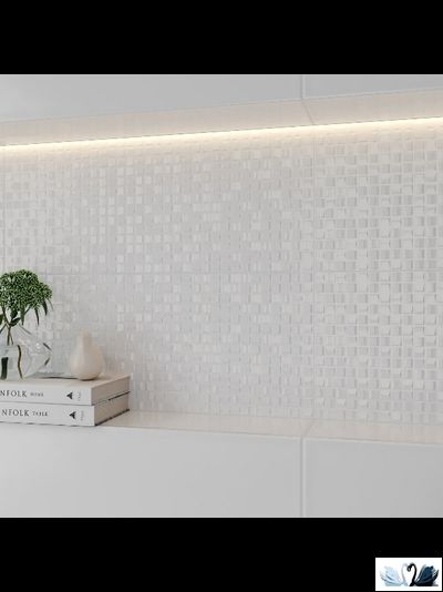 Плитка настенная Gracia Ceramica Sweety white mosaic wall 25 х 60 см рельеф