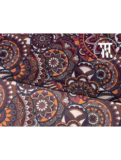 Сетка-стрейч принт Индийские узоры