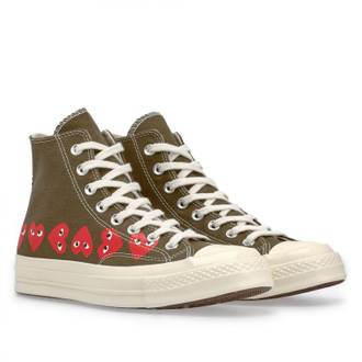 Кеды Converse Play Comme Des Garcons высокие хаки