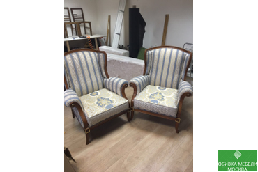 Обивка итальянских кресел жаккард полоса
