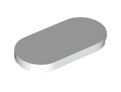 Tile, Round 2 x 4 Oval, White (66857 / 6329902)