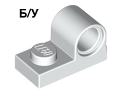 ! Б/У - Plate, Modified 1 x 2 with Pin Hole on Top, White (11458 / 6057414) - Б/У