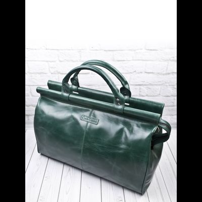 Кожаный саквояж Veano Premium green (арт. 4004-11)