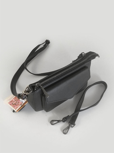 (АРТИКУЛ: 10012/1/8) СУМКА ЖЕНСКАЯ, НЕБОЛЬШАЯ, НАТУРАЛЬНАЯ КОЖА, ЧЕРНАЯ, СПЕРЕДИ НАКЛАДНОЙ КАРМАН, ДВА ПЛЕЧЕВЫХ РЕМНЯ