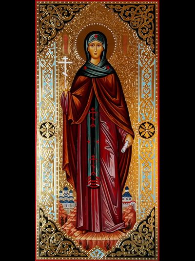 София (Софья) Суздальская, святая преподобная . Рукописная мерная икона.