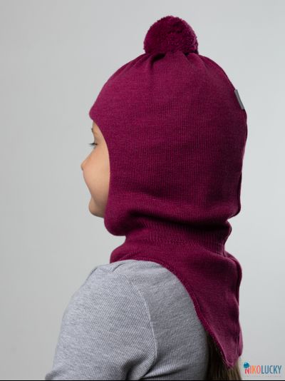 Шапка-шлем 23101-04 с утеплителем, хб подклад, рубиновый 50-52