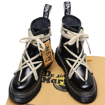 DR MARTENS RICK OWENS 1460 PENTAGRAM BOOTS DOUBLE STITCHING