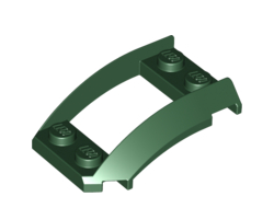 Wedge 4 x 3 Open with Cutout and 4 Studs, Dark Green (47755 / 6172459)