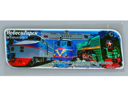 Гибкий магнит 14х5 см. - памятник паровозу ФД 21-3000 Новосибирска | интернет-магазин 2fru.ru