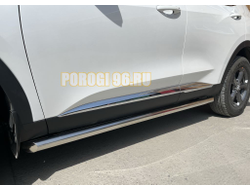 Защита штатного порога d60 для Haval F7 2022-2024