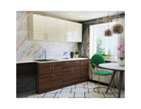 Кухонный гарнитур «Модерн», 2000 × 600мм, цвет жемчуг глянец / сосна глянец / корпус белый