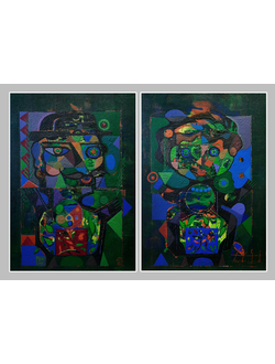 Встреча влюбленных. Диптих. 2026. Холст, акрил. 70х100 см