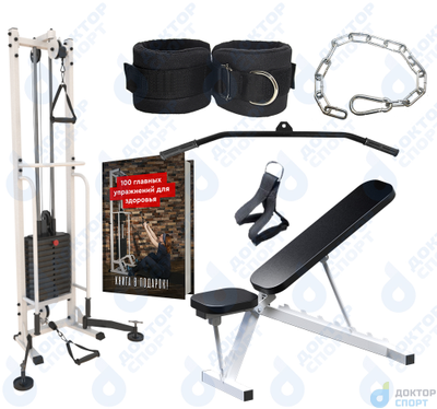 "Компакт" 60 кг со скамьей (металлические обрезиненные плиты)