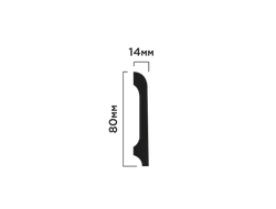 Плинтус B80B ПОЛИСТИРОЛ HI WOOD 80мм х 14мм х 2,0м.