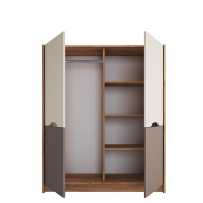 Rich Шкаф ШК-004 Дуб Крафт золотой - Миндаль/Глиняный серый