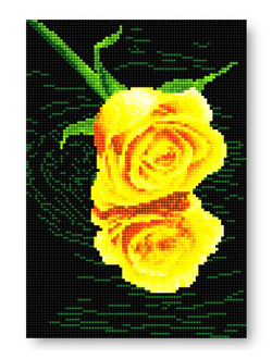 Алмазная мозаика Anya Желтая роза-20х30см.