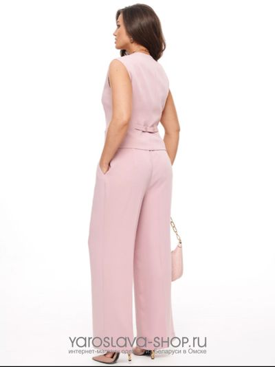 Брючный комплект 2-ка: жилет и брюки пудрового цвета