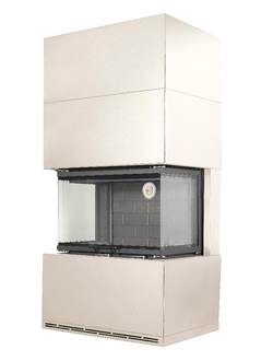 Экокамин Родос 800 Слоновая кость черный шамот