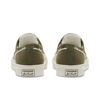 Кеды Converse Jack Purcell Faux Fur Lined leather кожаные зеленые низкие