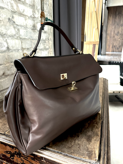 Женская сумка из мягкой натуральной кожи Vera Pelle, цвет коричневый. Арт. 0280801