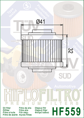 Масляный фильтр HIFLO FILTRO HF559 для BRP (420256452)