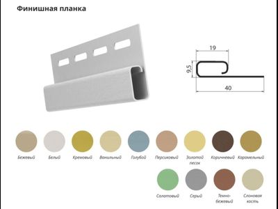 Планка финишная 3,00 Grand Line - цвет белый, цветной