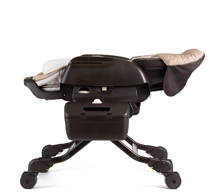 модель электронной японской люльки-стульчика умеет успокоить и убаюкать ребёнка всего за 15 минут