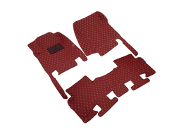 Автомобильные 3D коврики ЭКОНОМ красная экокожа с бежевой нитью
