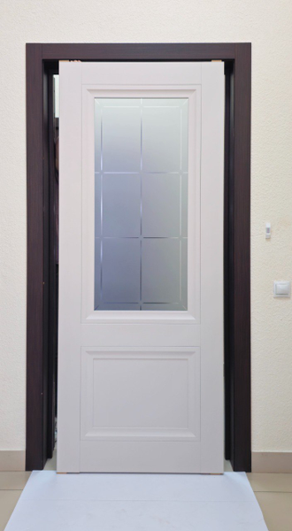Дверь остекленная с покрытием винил «Орион 2» шагрень капучино