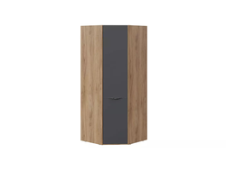 Спальня ГЛОСС - Шкаф угловой Яблоня Беллуно/Cтекло Графит матовый