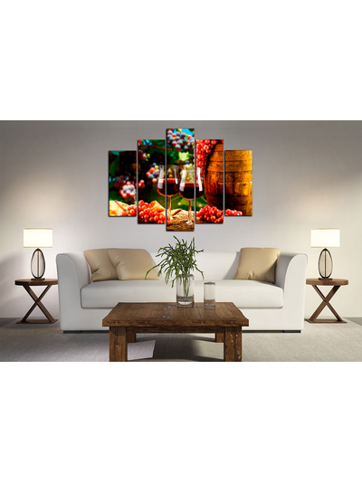 Модульная картина &quot;Вино и виноград&quot;