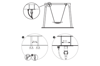 Шарнирный подвес для качелей гнездо KBT повышенной прочности, на плоском основании, нерж. сталь,  со страхующим элементом, арт. 817.002.040.001