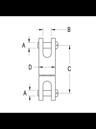 Вертлюг вилка/вилка для закрутки стакселя Ronstan RF78A Ø19мм 9.6мм 1700кг из нержавеющей стали