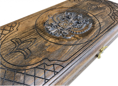 Нарды резные с шашками "Символ Власти" от мастера Григория Устяна