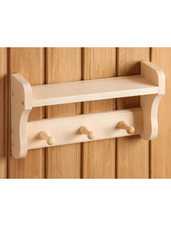 Полка-вешалка 3 крючка липа