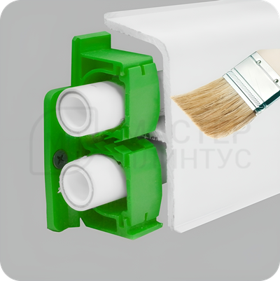 Плинтус для труб отопления ПВХ Smartprofile Aqua 37 для труб до 25мм.