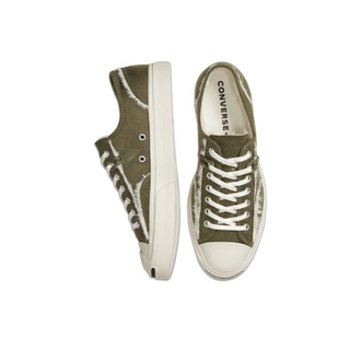 Кеды Converse Jack Purcell Faux Fur Lined leather кожаные зеленые низкие