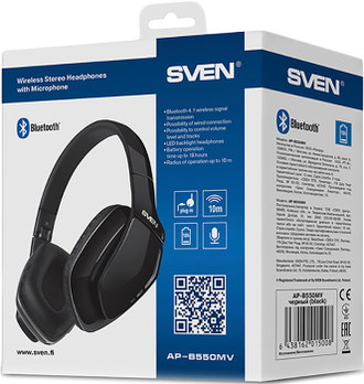 Накладные Bluetooth наушники Sven AP-B550MV (черный)