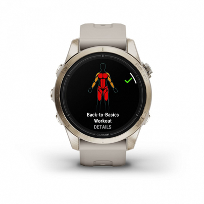 Умные часы Garmin Epix Pro Gen 2 Sapphire Edition 42 мм, золотистый корпус со светло-песочным ремешком 010-02802-11