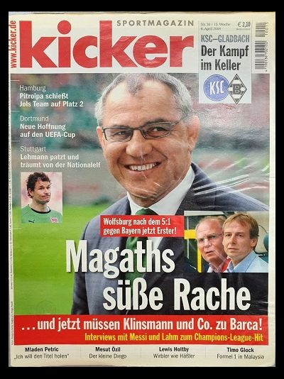 Kicker Magazine 6 April 2009 Иностранные журналы о футболе, Спортивные иностранные журналы, Intpress