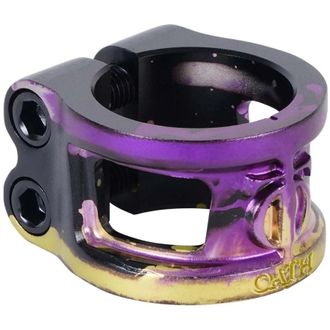 Купить зажим OATH CAGE V2 (BLACK/PURPLE/YELLOW) для трюковых самокатов в Иркутске