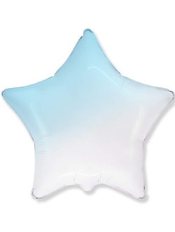 Фольгированный шар с гелием "Звезда голубой градиент" 45см