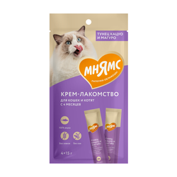 Крем-лакомство Мнямс с тунцом Кацуо и Магуро, 4*15 гр