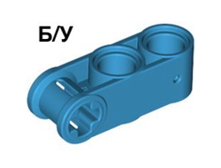 ! Б/У - Technic, Axle and Pin Connector Perpendicular 3L with 2 Pin Holes, Dark Azure (42003 / 6216110 / 6273734) - Б/У