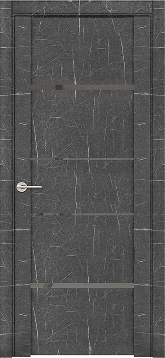 Межкомнатная дверь "UniLine Mramor 30039/1" Marable Soft Touch торос графит (стекло ПДЗ Grey)